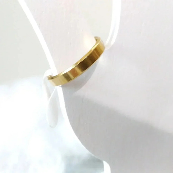 His Queen Gold Tone Stainless Steel Band - Size 11 - Picture 4 of 6